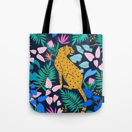 Jungle print - cheetah + florals Tote Bag