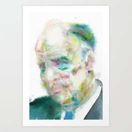 EDWARD HOPPER - watercolor portrait Art Print