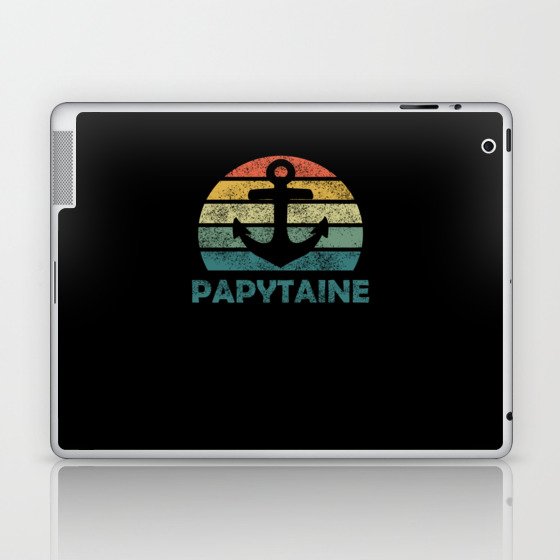 Papytaine Fathers Day Best Papa Anchor Laptop & iPad Skin