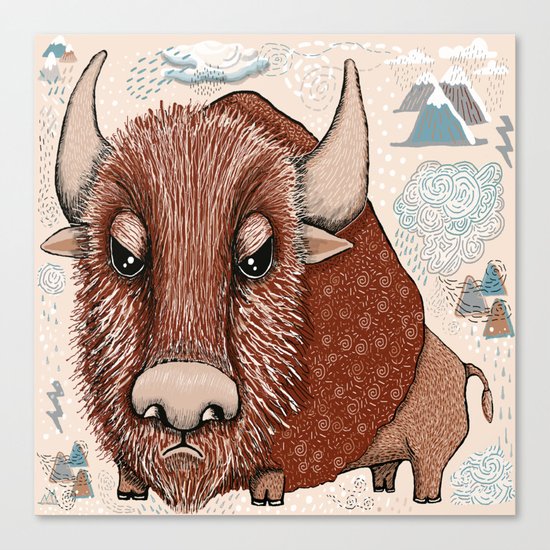 American Buffalo Bison Southwest Southwestern Canvas Print