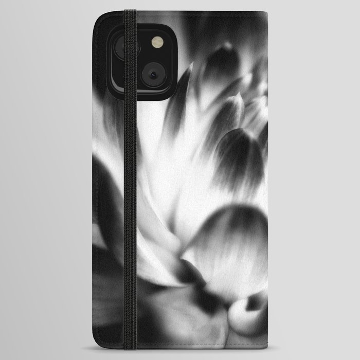 Dramatic Black And White Dahlia iPhone Wallet Case