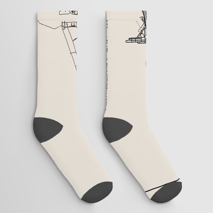 New Orleans USA - Black and White City Map Socks