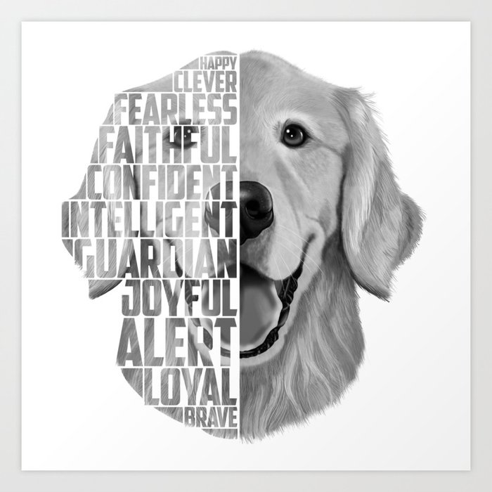 Golden Retriever Png Dog Print Print For T Shirt Golden Retriever Gift Subway Art Golden Retrie Art Print By Romandigitalart Society6