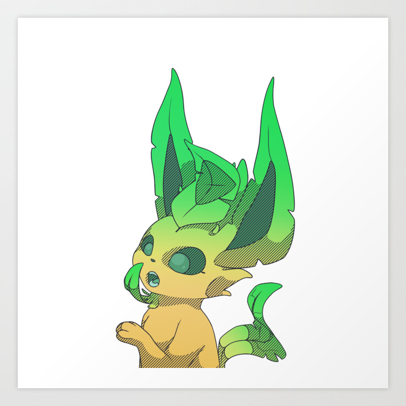 Curious Leafeon Shiny Art Print By Mochagalaxie Society6 'pokemon sun' and 'moon' players probably have an eevee by now, and to help everyone get the evolution they want right, here's how to evolve eevee into sylveon, leafeon, glaceon and more. curious leafeon shiny art print by mochagalaxie