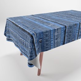 Cool Blue Jeans Denim Patchwork Design Tablecloth