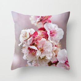 Blooming plum blossoms Throw Pillow