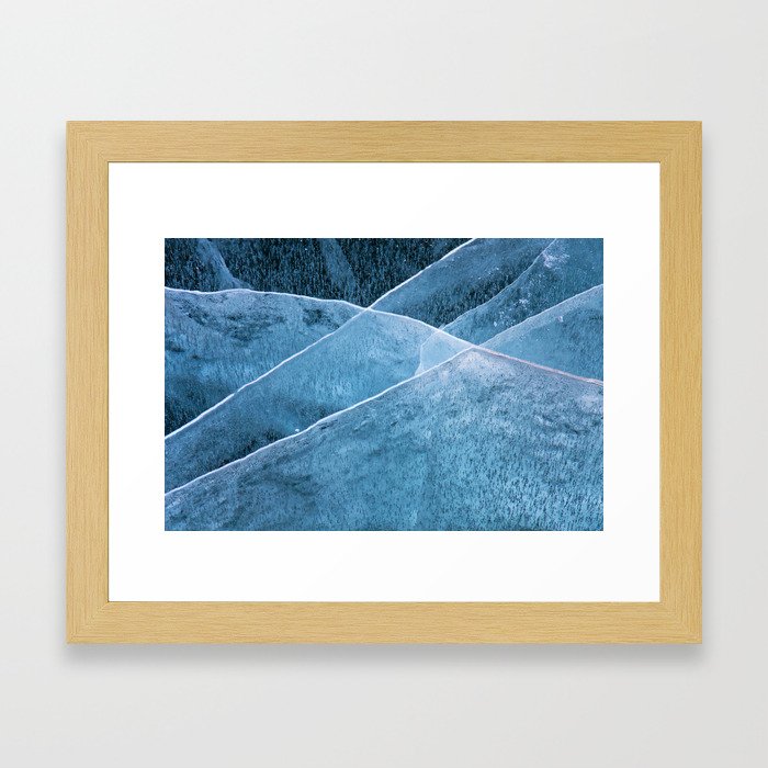 Ice on the Baikal lake Framed Art Print