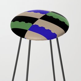 Modern Color Block Pattern Counter Stool