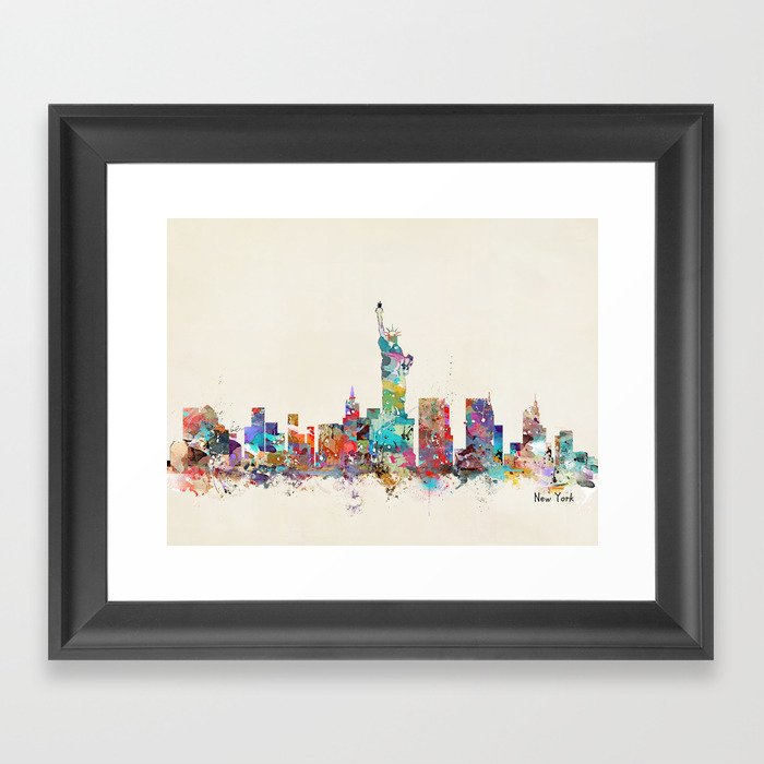new york city skyline Framed Art Print