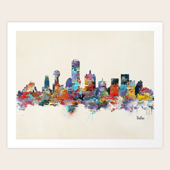 dallas texas skyline Art Print by Bri.buckley Society6