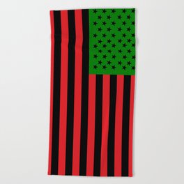 African American Flag (Stars and Stripes Design) Beach Towel
