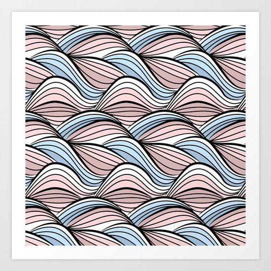 Thread pink blue Art Print