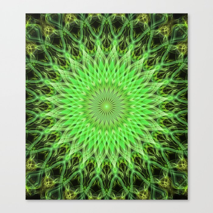 Bright green mandala Canvas Print