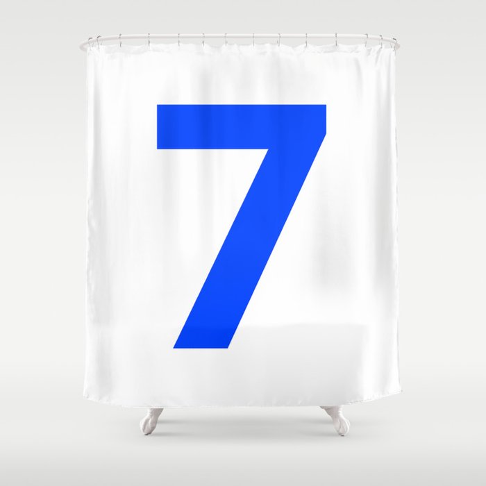 Number 7 (Blue & White) Shower Curtain