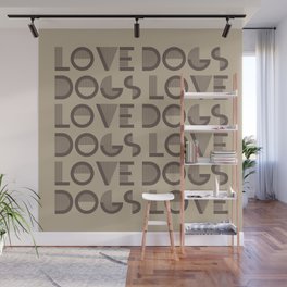 Love Dogs Beige warm neutral colors modern abstract illustration  Wall Mural
