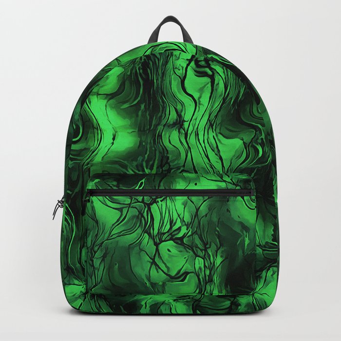 Nervous Energy Grungy Abstract Art Mint Green And Black Backpack