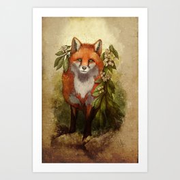 Fox [caming out of the woods] Art Print