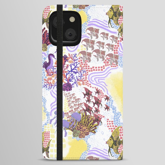 Under the Sea Coral Reef Pattern iPhone Wallet Case