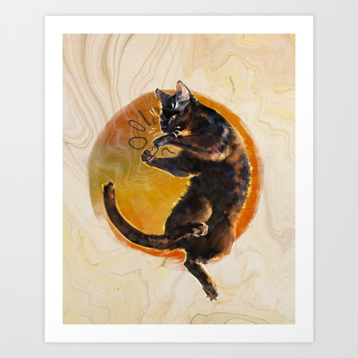 Arlo's black cat - alt version Art Print