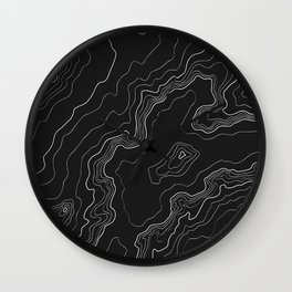 Black & White Topography map Wall Clock
