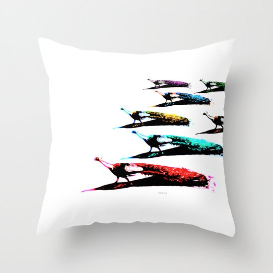 March of the Peacocks Throw Pillow