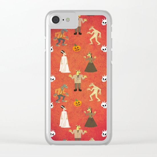 Unicorn Halloween Pattern Clear iPhone Case