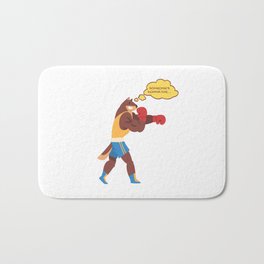 Funny Boxer Dog design Bath Mat