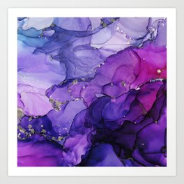 Violet Storm - Abstract Ink Art Print