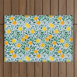 Summer tropical oranges tree branches  Outdoor Rug