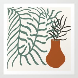 Vase With Foliage Still Life Art Print