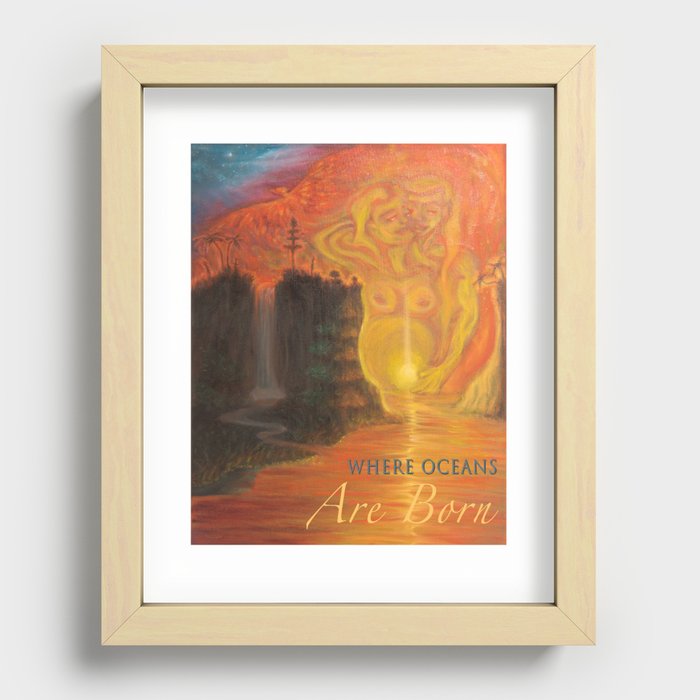 Here is where oceans are born Recessed Framed Print
