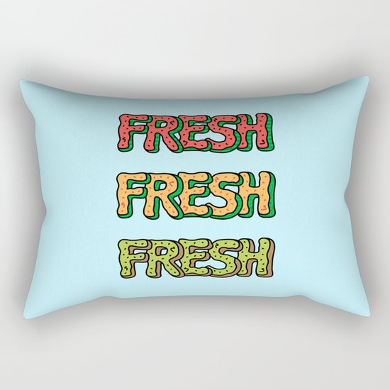 Fresh Watermelon, Cantaloupe Melon, Kiwi Rectangular Pillow