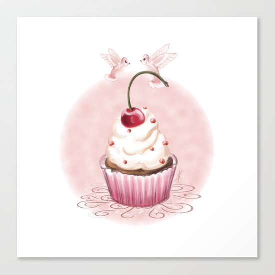 Cherry Cupcake Canvas Print