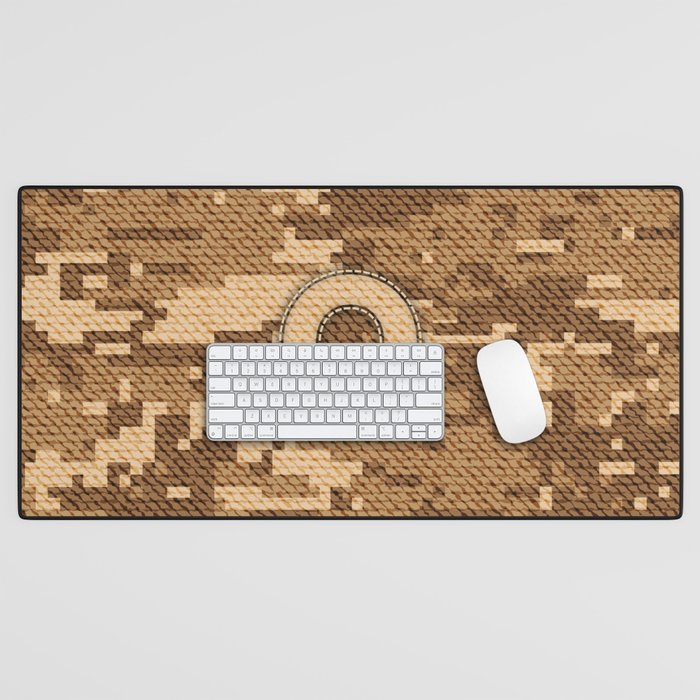 Personalized  O Letter on Brown Military Camouflage Army Commando Design, Veterans Day Gift / Valentine Gift / Military Anniversary Gift / Army Commando Birthday Gift  Desk Mat