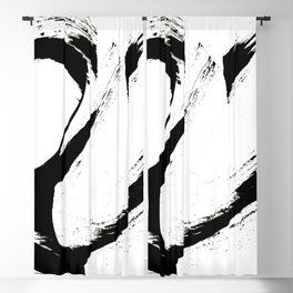 Brushstroke 6: a minimal, abstract, black and white piece Blackout Curtain