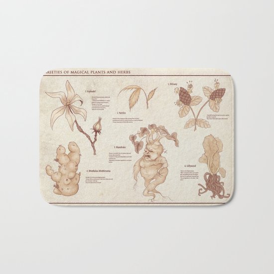 Herbology Reference Chart (Hogwarts) Bath Mat