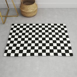 Checkerboard Black and White Big Area & Throw Rug