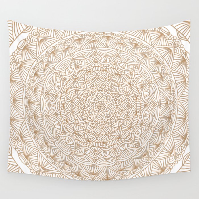 Brown Tan Intricate Detailed Hand Drawn Mandala Ethnic Pattern