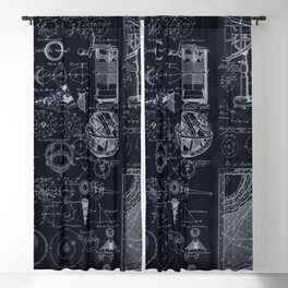 Astronomy Blueprint Diagrams Blackout Curtain