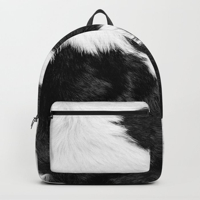 Black and White Cowhide Animal Print Backpack