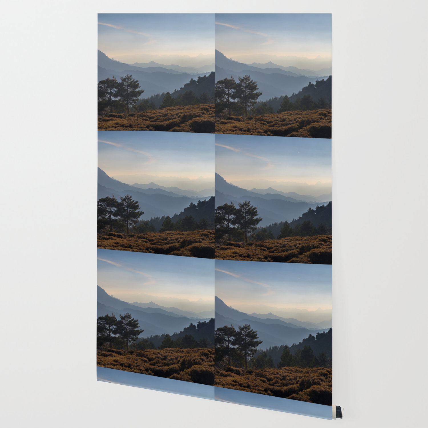 Blue Dreams Iii Misty Mountains Wallpaper By Guidomontanes Society6