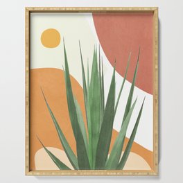 Abstract Agave Plant Serving Tray