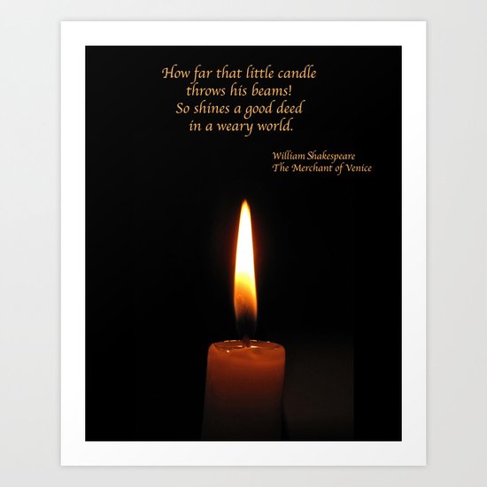 Shakespeare Candle Flame Art Print
