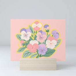 Bunch of Pastel Pansies Mini Art Print