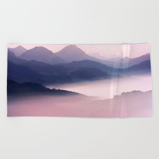 Foggy Mountains II Beach Towel