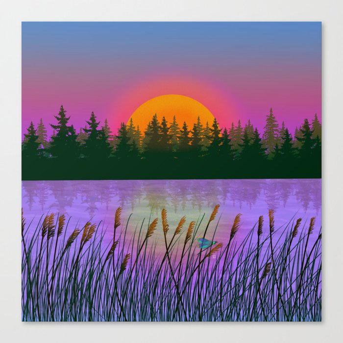 Sunset in Michigan Canvas Print