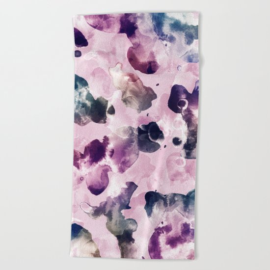 Ink Blooms Beach Towel