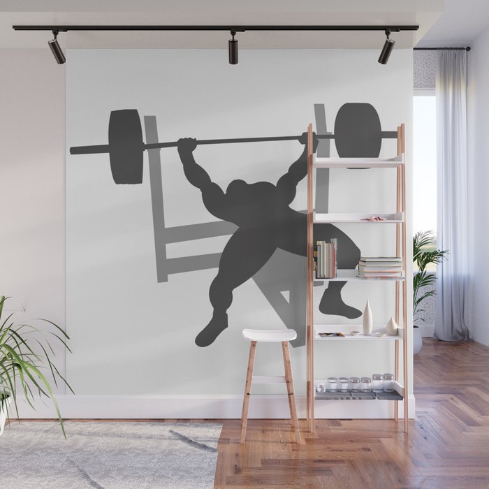 Powerlifting Bench Press Wall Mural By Foundation7 Society6