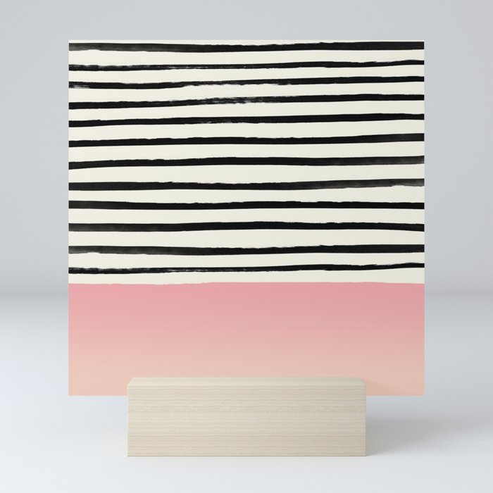 Blush x Stripes Mini Art Print