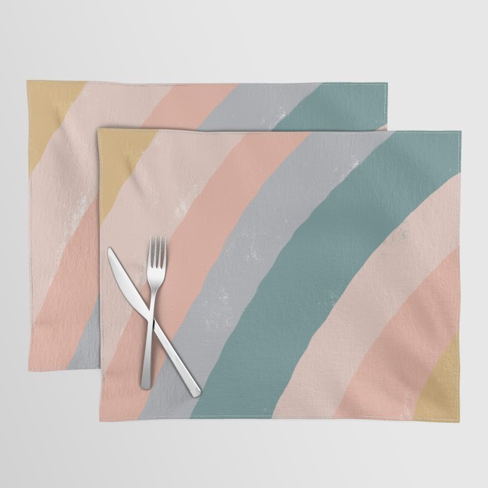 Rainbow retro stripes Placemat